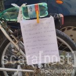 bici rubata viale d annunzio cartello messaggio ladro
